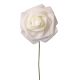 Rózsa selyemvirág szál- 23cm - Fehér