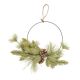 Ajtódísz fenyővel- tobozzal- csengettyűvel- akasztós- műanyag- 40 cm- zöld