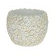 Kaspó margaréta mintával cement 15,5x15,5x13,5 cm fehér