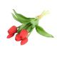 Selyemvirág tulipán csokor 5 szálas gumi 30cm piros