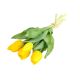 Selyemvirág tulipán csokor 5 szálas gumi 30cm sárga