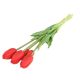 Selyemvirág tulipán csokor 5 szálas gumi 47cm piros
